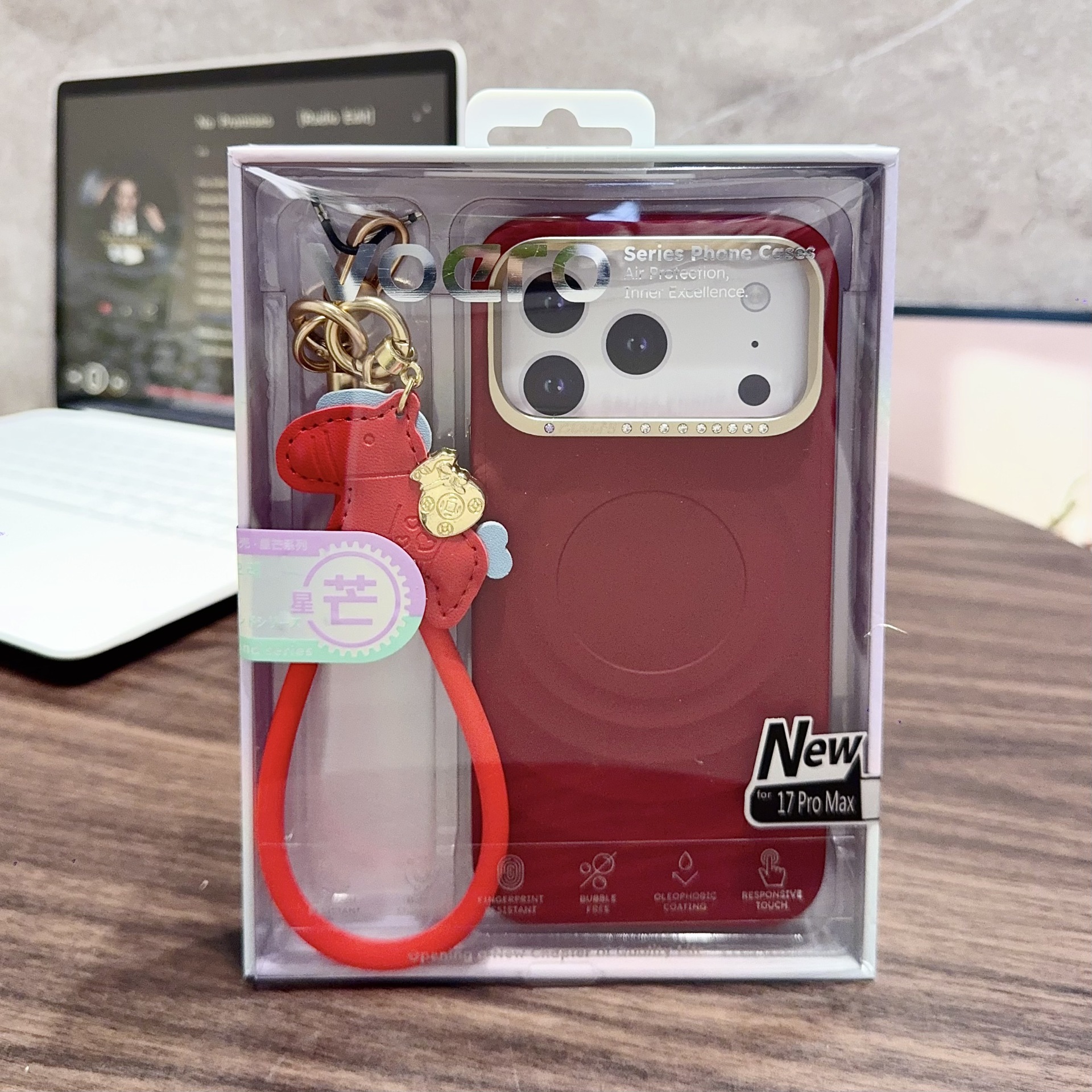 For iPhone 17 Pro Max Set Phone Case Apple 16 3D Water Ripple Hard Case Liquid Silicone Hand Strap