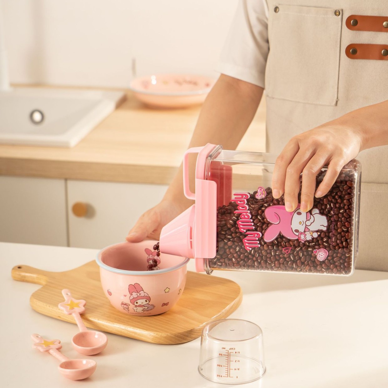 Sanrio Grain Storage Jar Official Kitchen Pest-Proof Rice Bucket Five-Grain Sealed Storage Jar KT Storage Box