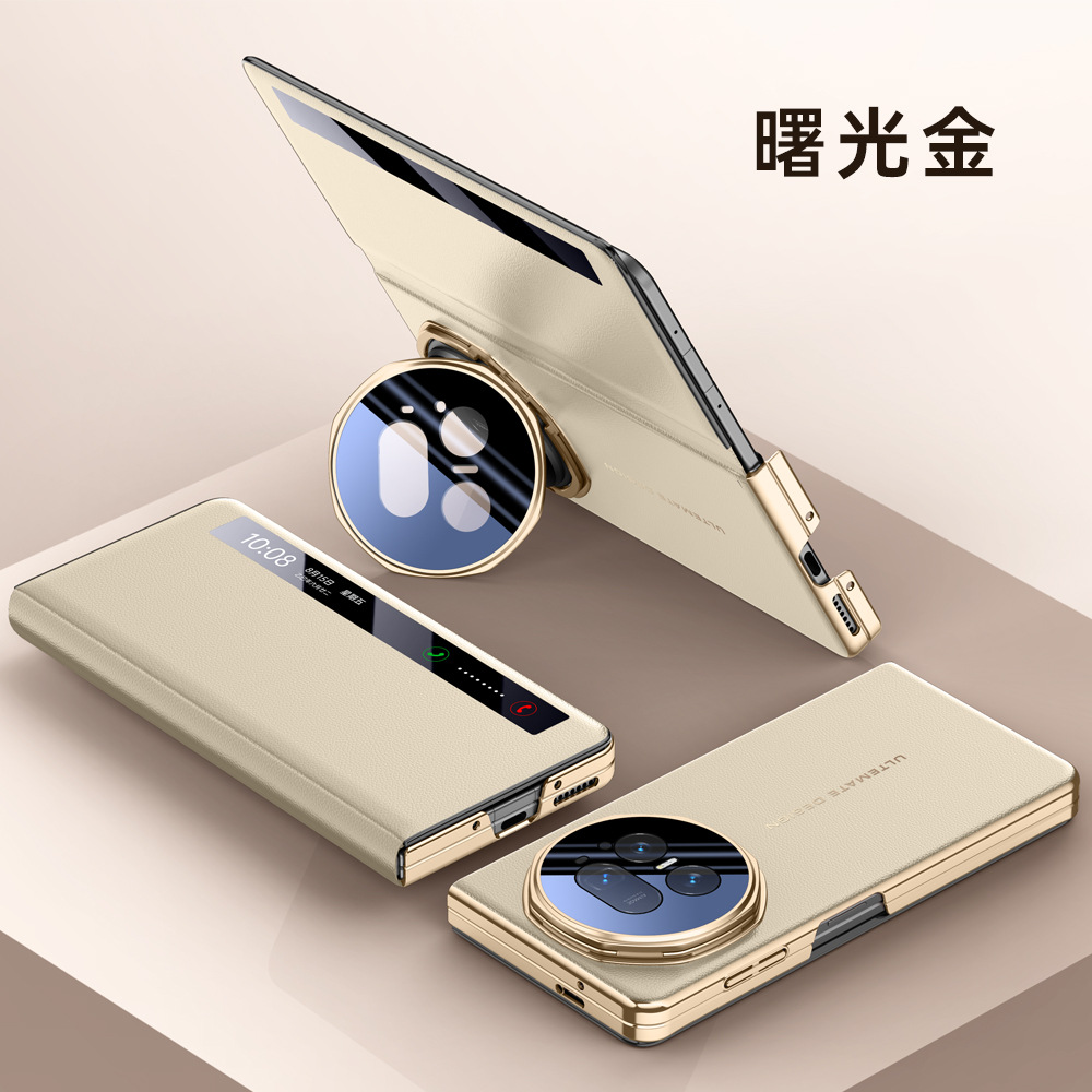 Applicable to Honor Magic V5 protective case pilot series lens bracket business PU phone case