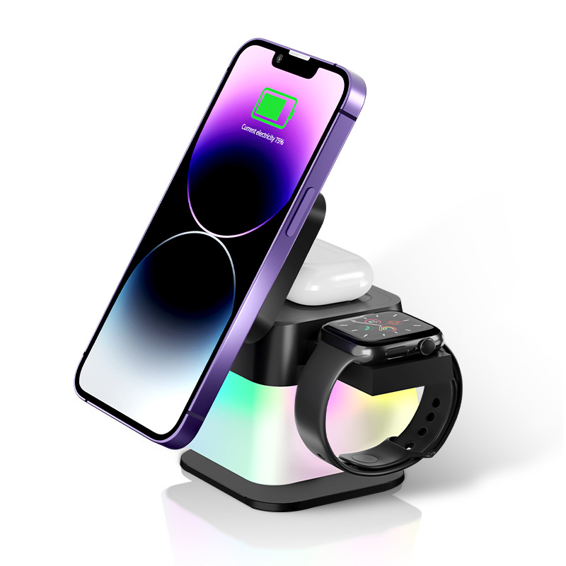 Foldable Four-in-One Wireless Charger Phone Charging Stand Watch Charger Magnetic Fast Charging 15W Foldable