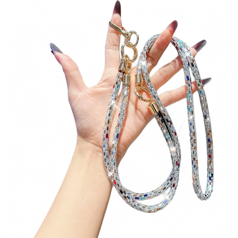 3-in-1 Rhinestone Crossbody Lanyard Sparkle Diamond Bracelet Necklace Multi-function Chain