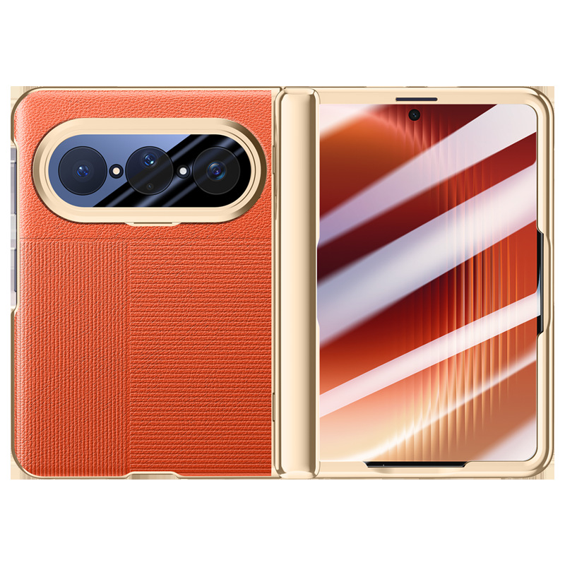 Applicable to Huawei Pura X Max phone case pioneer colorful electroplated folding lens bracket case film integrated business
