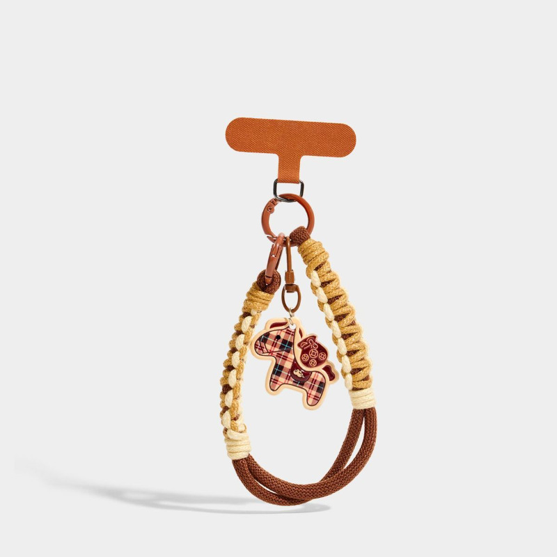 Phone Lanyard Contrast Color Short Universal Phone Case Pendant Anti-Loss Keychain Hand Strap Cute Lanyard
