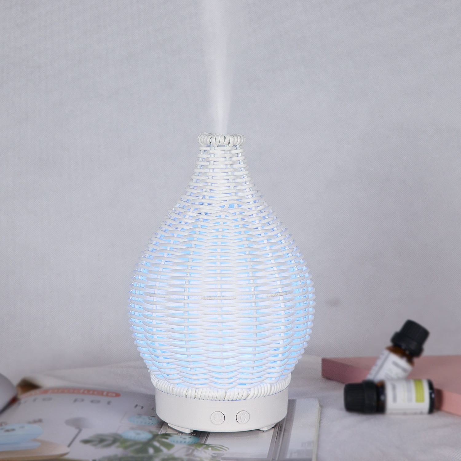 Home Hollow Rattan Humidifier Mini Ultrasonic Atomizer 100ML Aromatherapy Diffuser Aroma Quiet Design