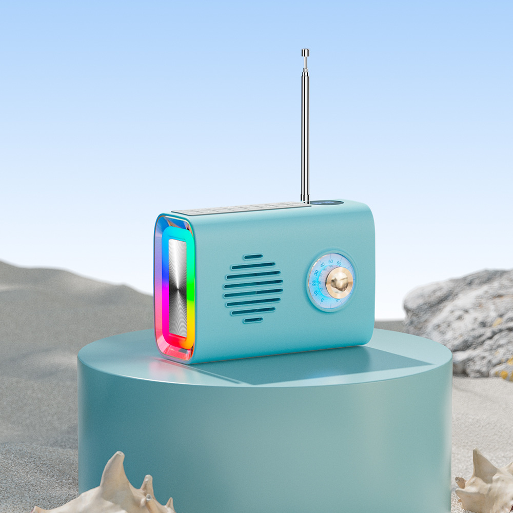 New P36 Outdoor Solar Bluetooth Speaker Radio Card U Disk Portable Multicolor Diaphragm Color Light Speaker