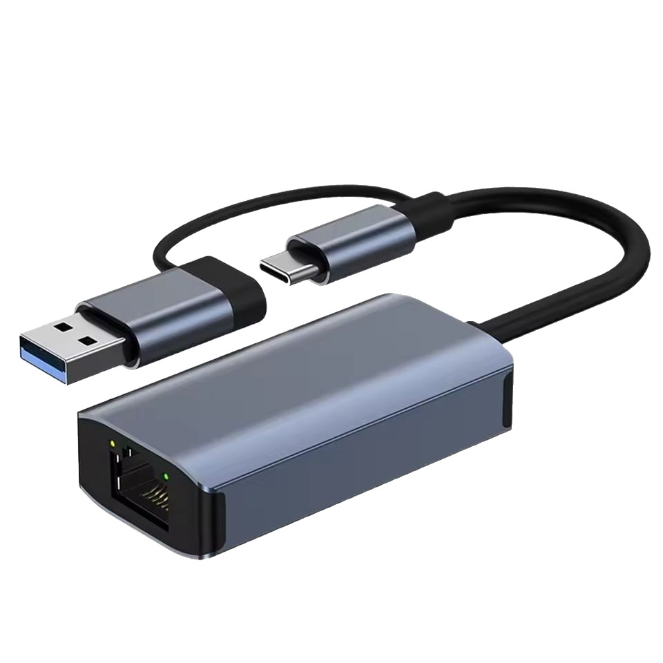 2.5G Gigabit Ethernet USB/Type-C to Ethernet Port Computer Phone Tablet Wired Network Card Universal