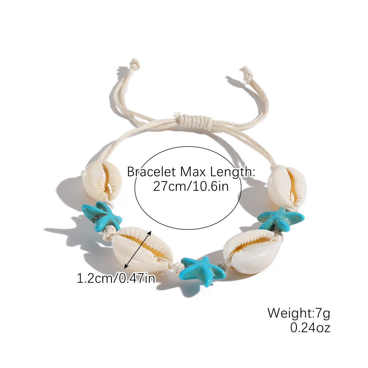 Bohemian woven bracelet ocean resort series natural shell starfish turtle bracelet