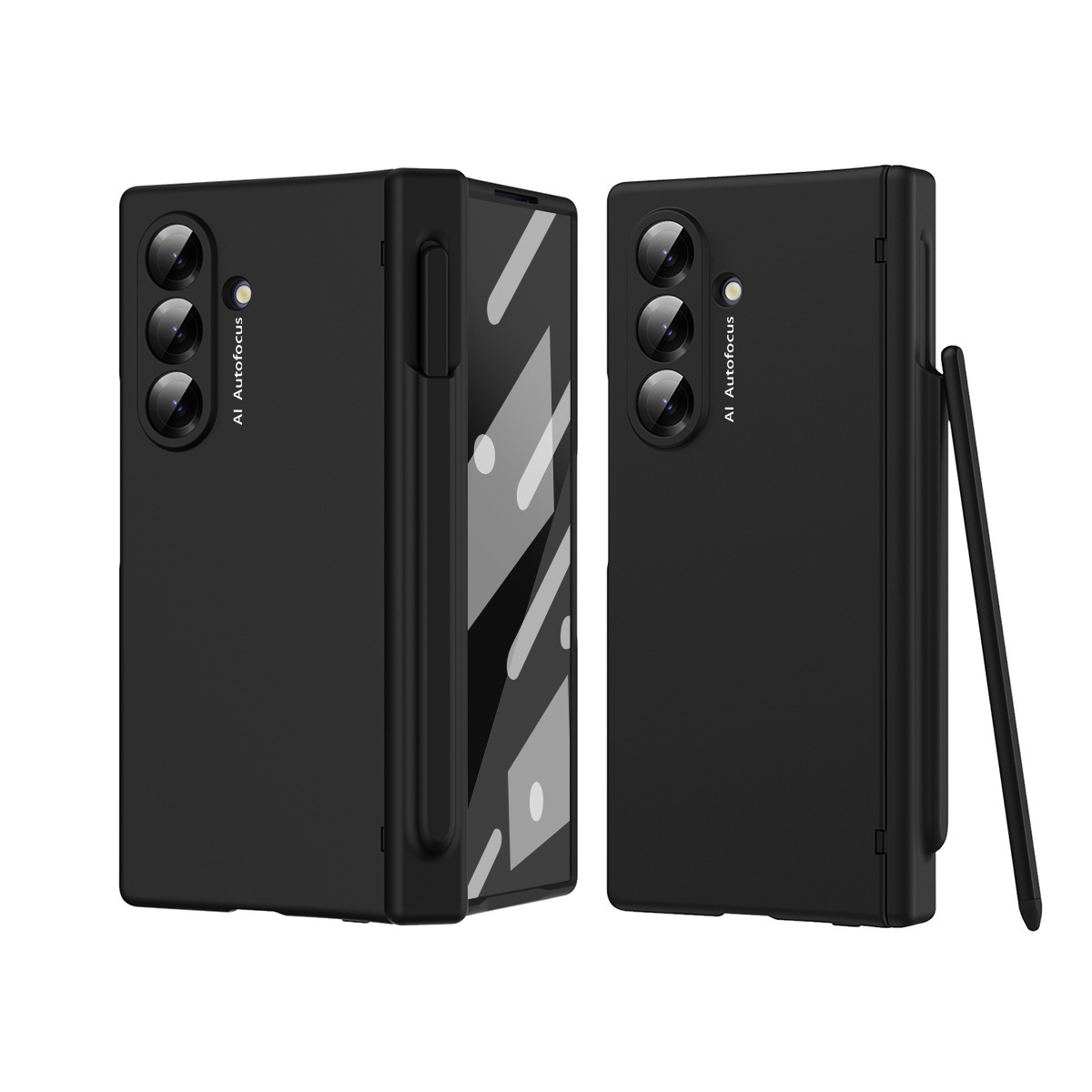 For Samsung Z Fold7 Phone Case New Pen Slot FOLD6 Ultra-Thin Business Solid Color Full Coverage Protective Case with Stylus