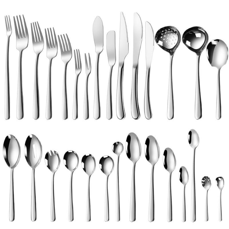 Thickened 304 stainless steel tableware knife fork spoon, elegant series, Western food set, steak knife, dinner fork, hotel supplies