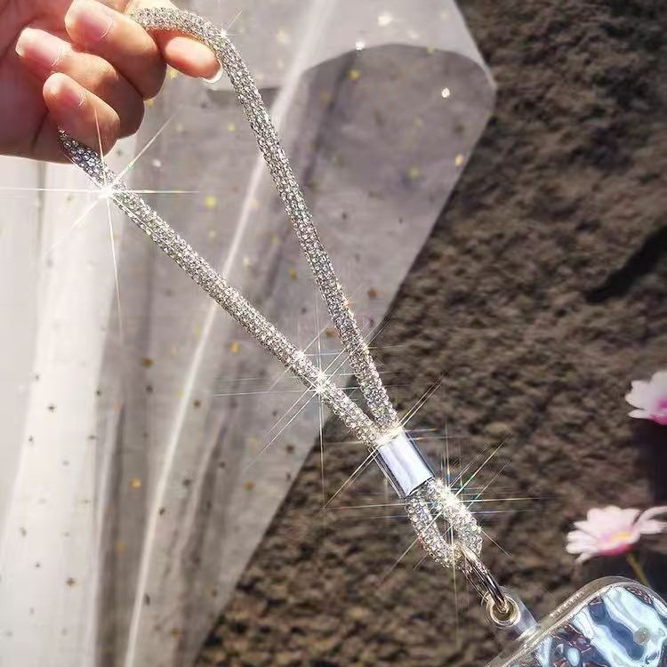 Mobile phone lanyard wrist chain luxury rhinestone pendant short lanyard phone chain