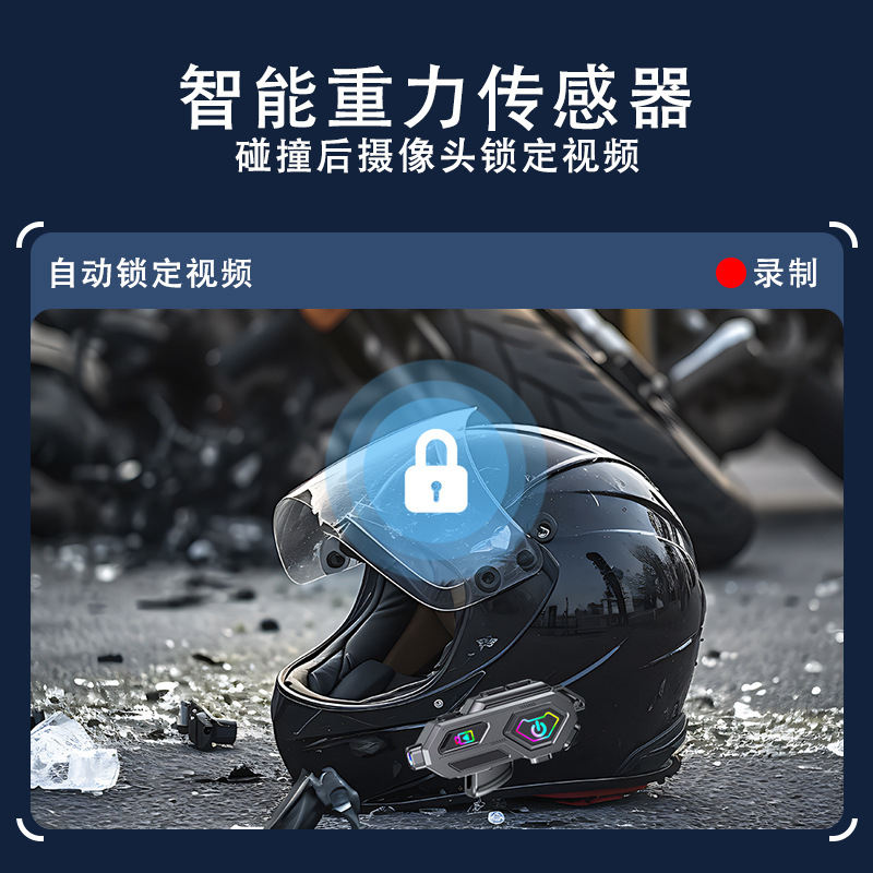 New Dual Intercom 360° Body Rotation HD Video Recorder Cycling Photo Helmet Bluetooth Headset