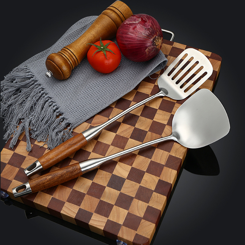 304 rosewood stainless steel spatula spoon kitchen frying spatula household frying spatula slotted spatula