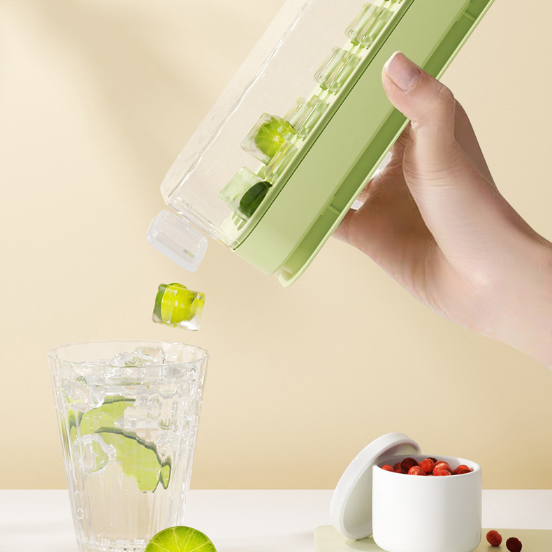 Ice cube tray, food-grade press ice cube tray, household ice maker with lid, homemade ice storage box, 21-grid