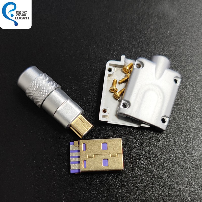 Android micro gold-plated plug shell Apple Type-C customized keyboard DIY data cable connector accessory