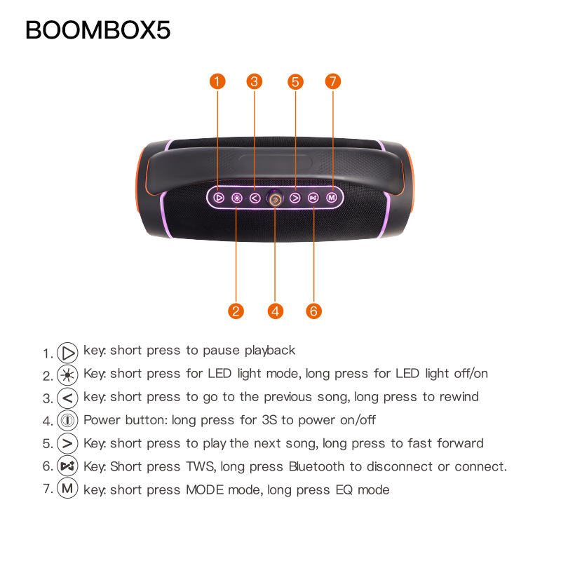 Handheld Portable RGB War God Bluetooth Speaker Outdoor High Power Sound Wireless Microphone K Song