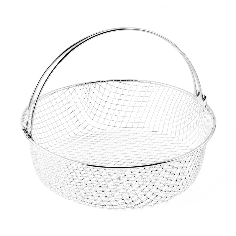 304 stainless steel air fryer basket, double ear handle mesh basket, steamer round rack, steaming rack, dehydrator rack, filter basket
