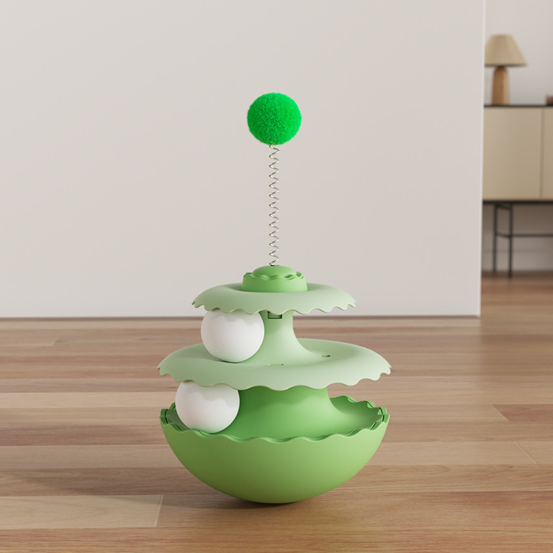 Macaron Cat Self-Entertainment Boredom Relief Tumbler Turntable, Automatic Cat Toy for Kittens, Educational Toy