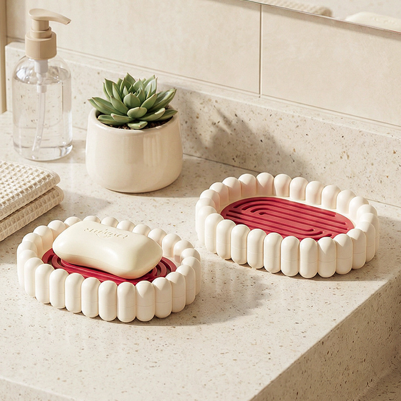 Home drainage soap dish, double-layer thickened water-control soap dish, home soap rack, dormitory cute laundry soap dish 2024