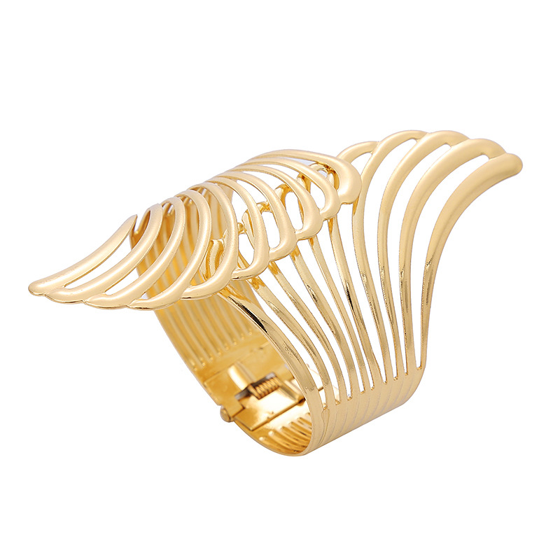 Accessories wing spring open bracelet hollow metal accessory bracelet