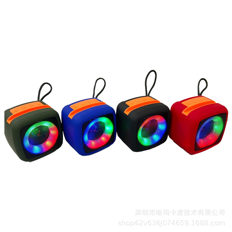 New colorful Bluetooth speaker card small steel cannon wireless subwoofer audio outdoor portable small speaker