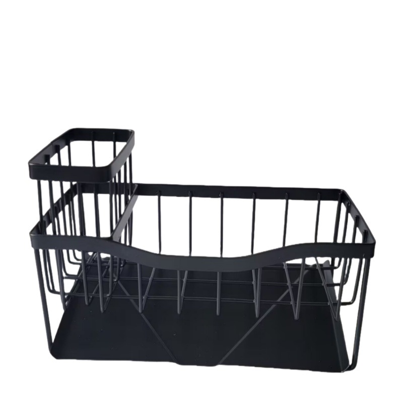 Draining basket, kitchen storage rack, sink organizer, stainless steel countertop, dishcloth, steel wool, sponge draining rack