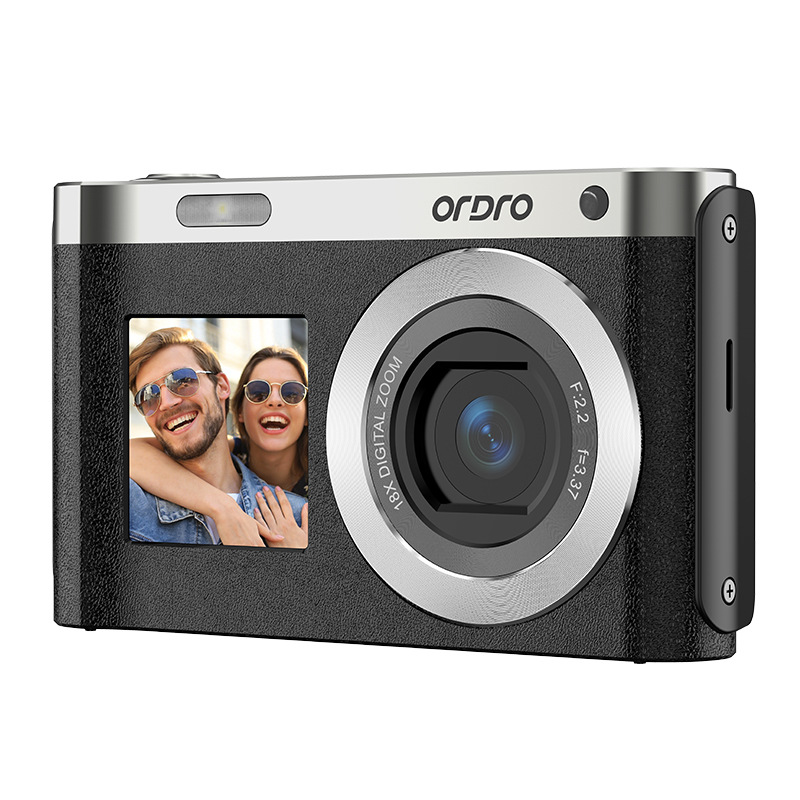 Ordro D16 4K HD Front and Rear Dual Screen Selfie Camera Built-in Fill Light 18x Digital Zoom