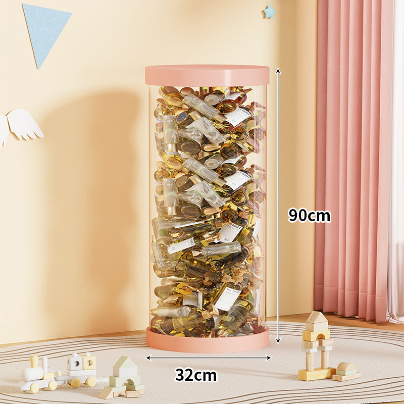 Empty Bottle Storage Bucket, Beauty Salon Large Capacity Cosmetic Storage Bucket, Bottle Jar Placement Bucket, Transparent Display Tube