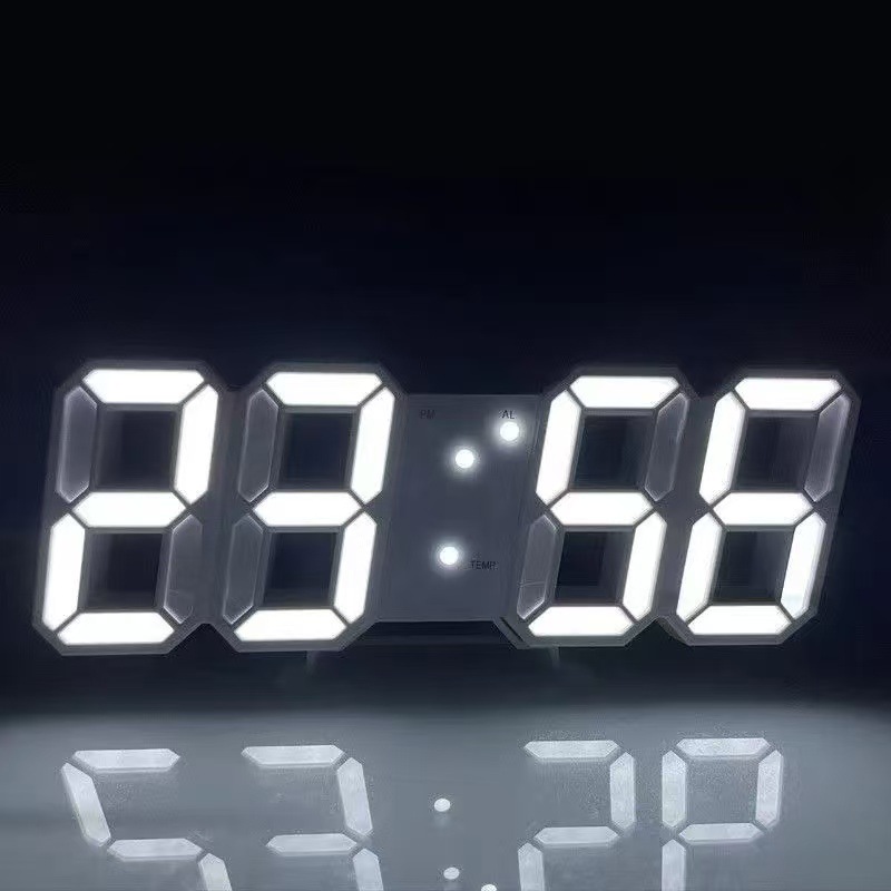 Digital alarm clock with adjustable night light brightness, simple desktop clock, wall-mounted LED electronic alarm clock
