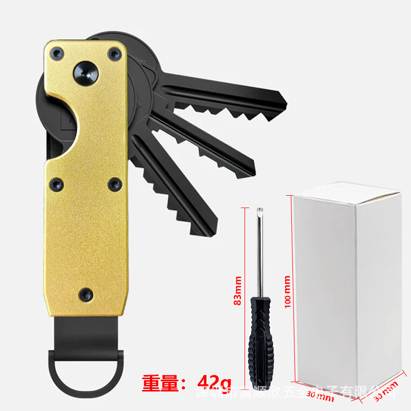 New Aluminum Alloy Multi-functional Key Ring Simple Design Key Box Can Hold 2-6 Keys
