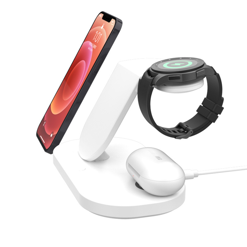 Phone stand three-in-one wireless charger 15W multi-function desktop for Samsung watches wireless charger