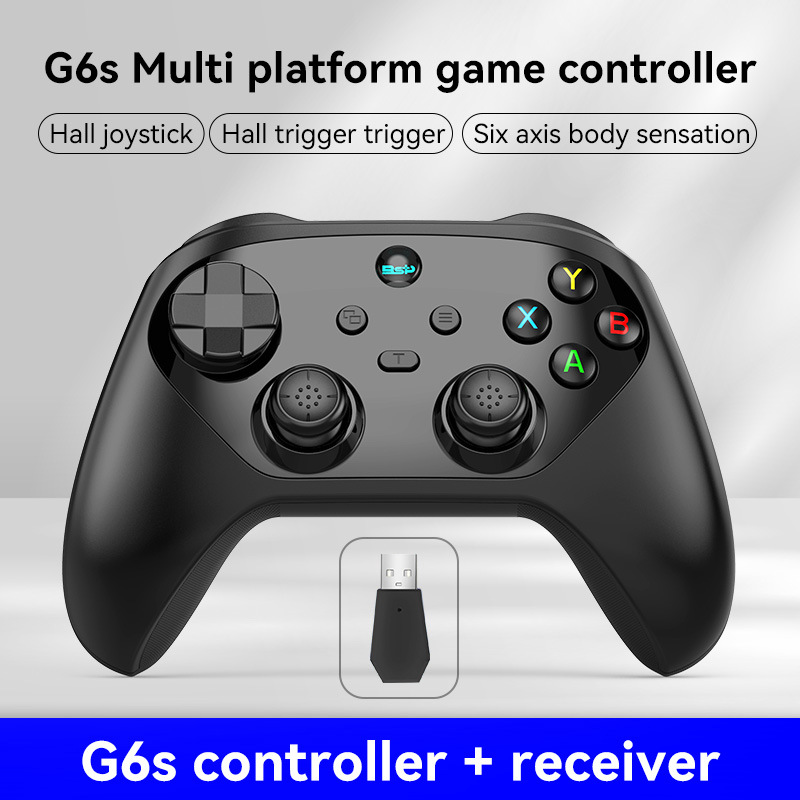 G6S Wireless Bluetooth Game Controller Dual Hall Six-Axis Auto Fire Macro Back Buttons Switch Android iOS Computer Controller