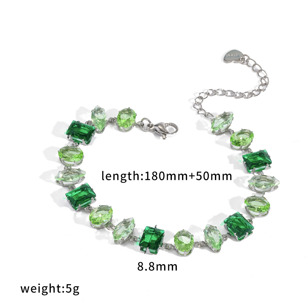 Ding Duo crystal bracelet dopamine colorful bangle stainless steel bracelet