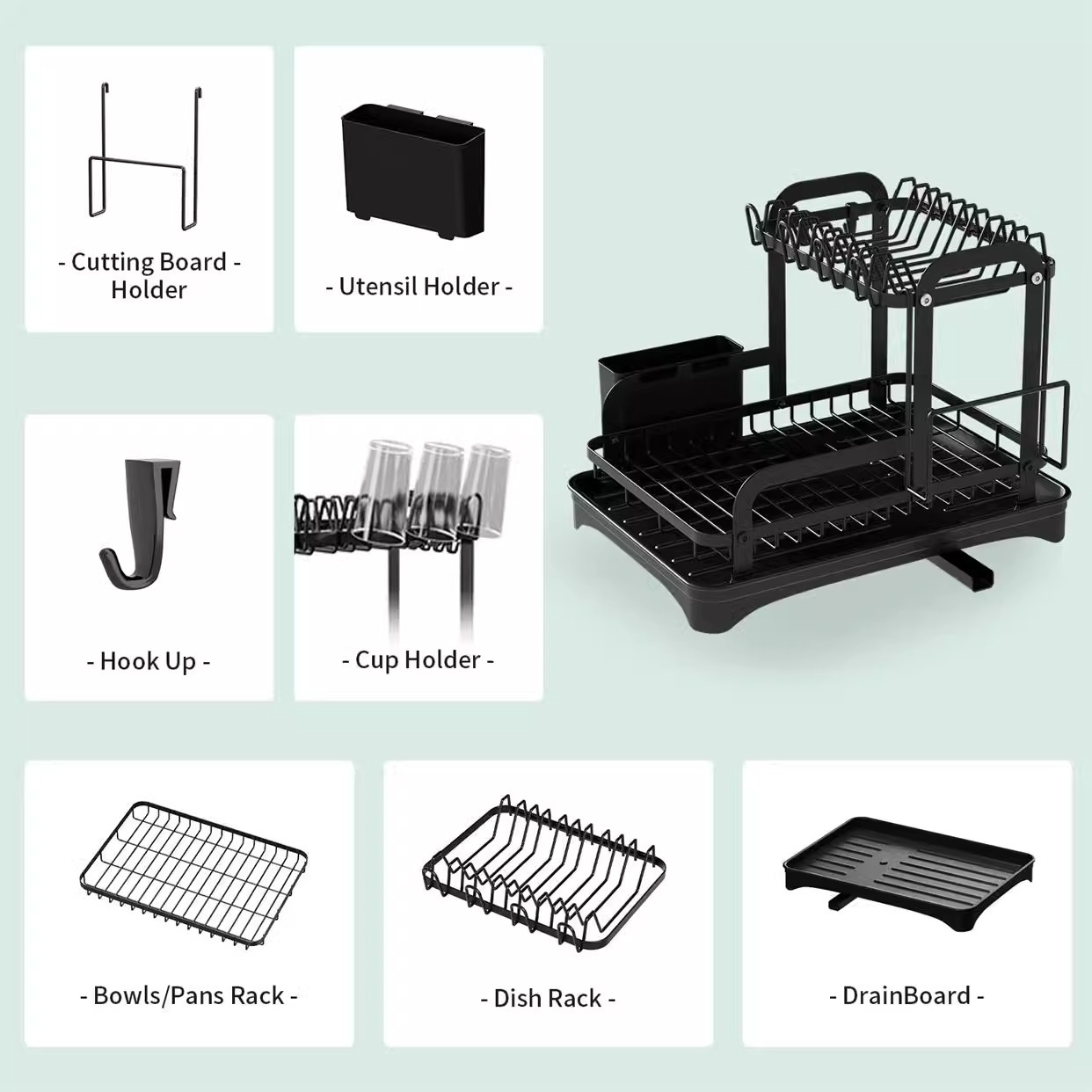 Kitchen storage rack bowl rack draining rack household bowl dish storage rack countertop drying bowl chopstick plate rack