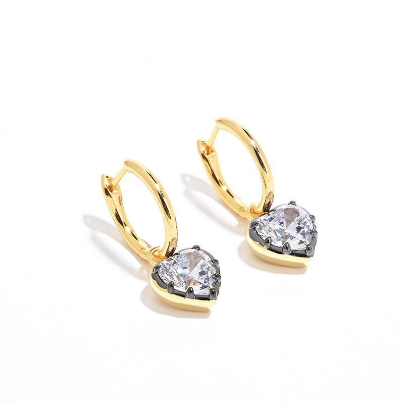 Sweet Cool Style S925 Silver Gold-Plated Three-Dimensional Geometric Round Pendant Earrings for Women