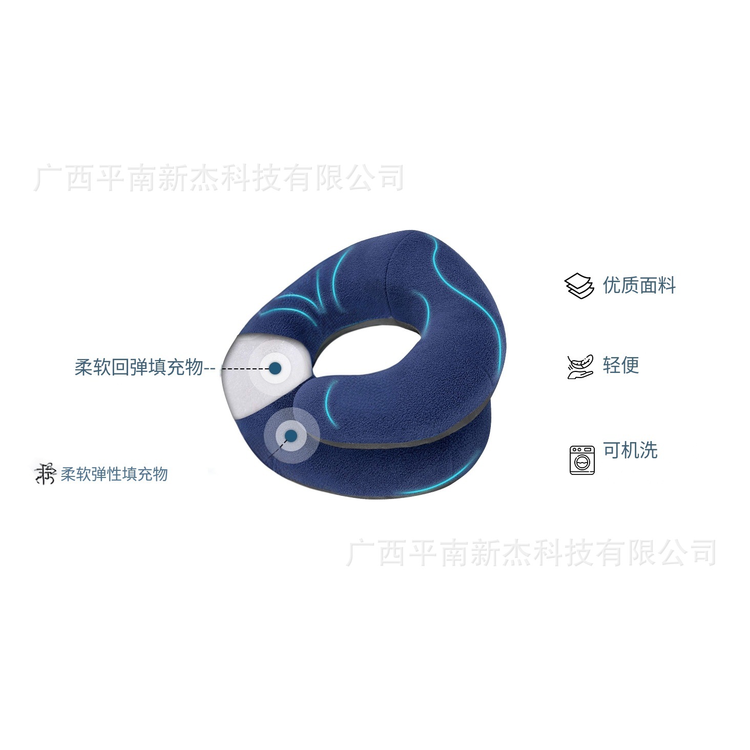 U-shaped neck pillow pp cotton airplane travel car nap pillow lunch break neck cervical spine pillow