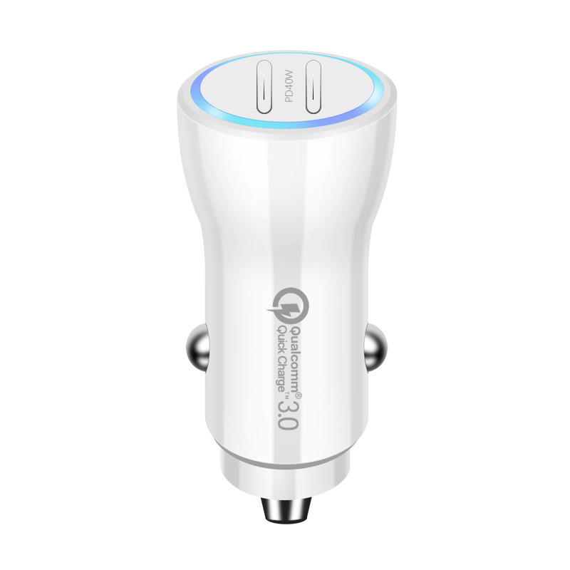 PD38W Car Charger Dual Port Flash Charge USB Car Charging Head QC3.0 Mini Car Fast Charger 20W