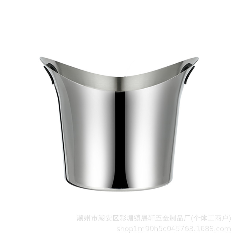 Large flared stainless steel ice bucket for beer, red wine, champagne, party bar large-capacity ice bucket