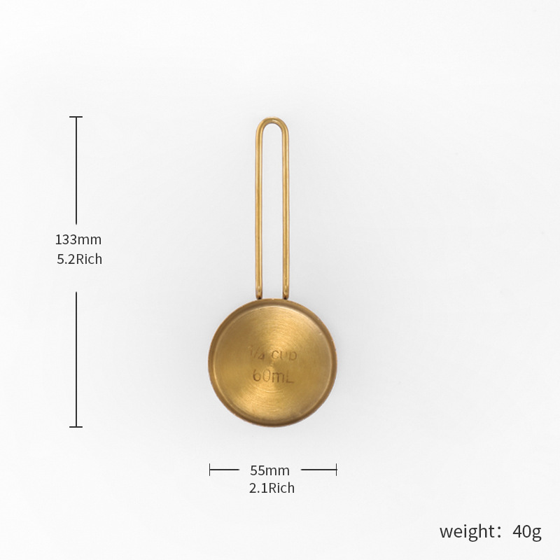 Milliliter Stainless Steel Measuring Cup and Spoon Set Seasoning Measuring Spoon Gold Titanium Plating Baking Set Measuring Cup Scale