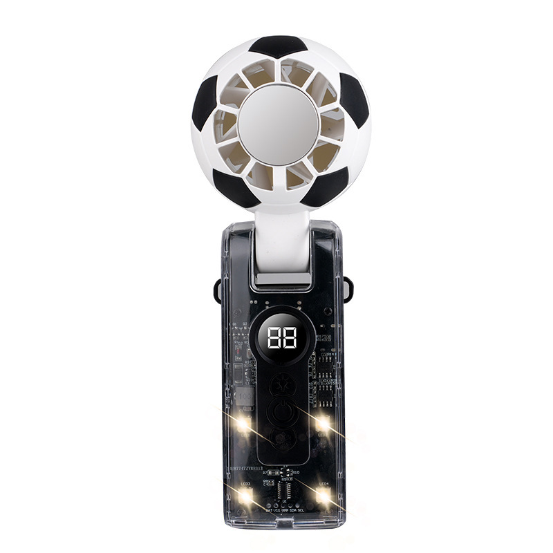 2026X68 Football Handheld Fan 199-Speed Portable USB Mini Fan Small Fan
