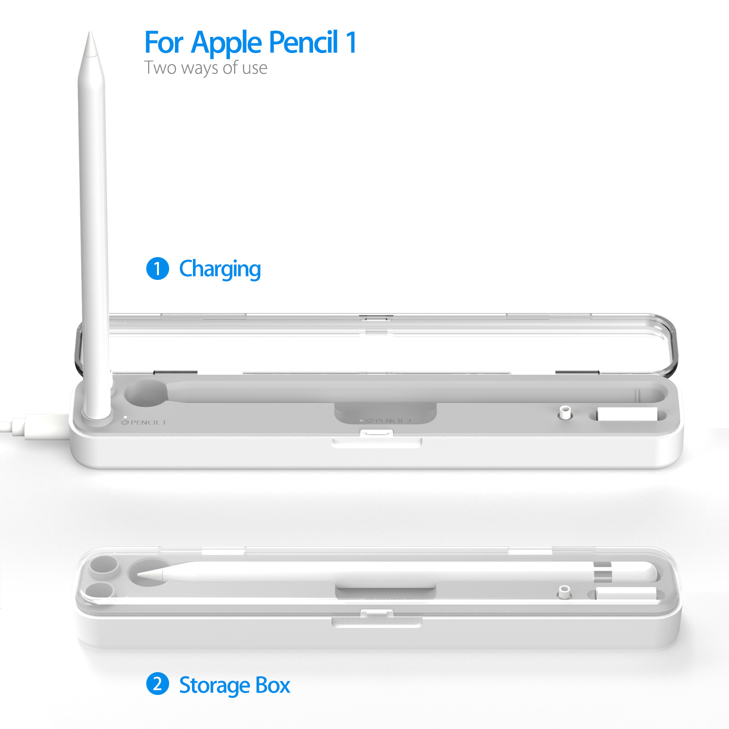 P1 2-in-1 Portable Wireless Charger for Apple Pencil 1st Gen Digital Pen Case Power Bank Magnetic