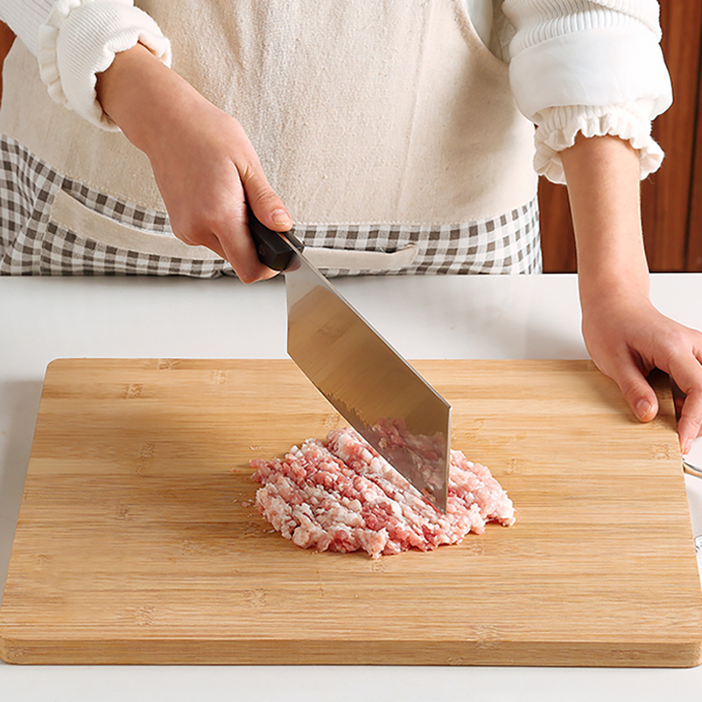Bamboo cutting board with handle, kitchen double-sided hanging chopping board, restaurant dual-use bamboo solid wood large thickened board
