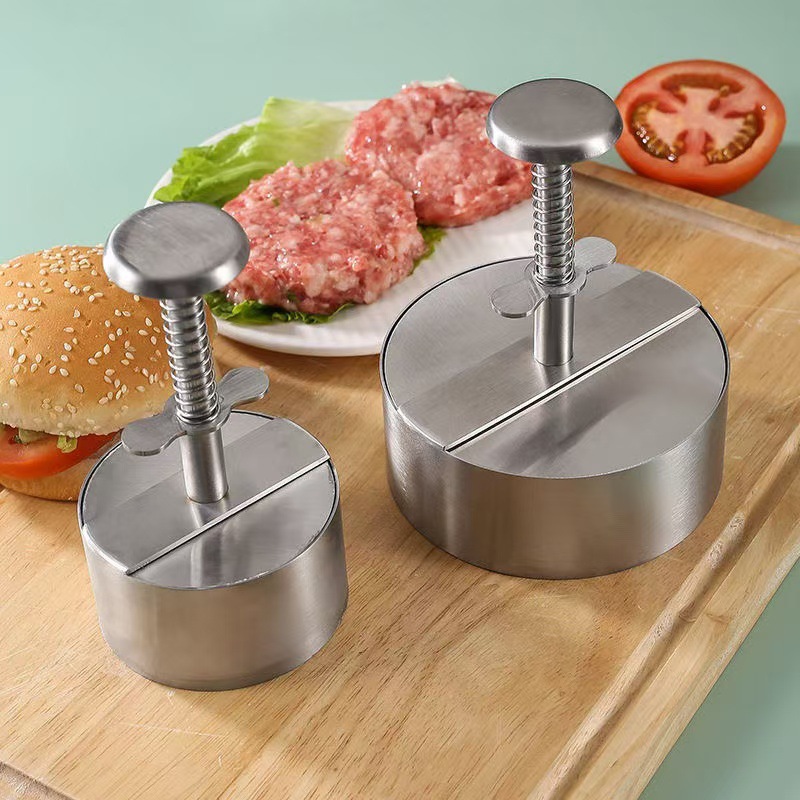 Stainless steel burger press round patty press beef patty DIY rice ball mold kitchen tool press