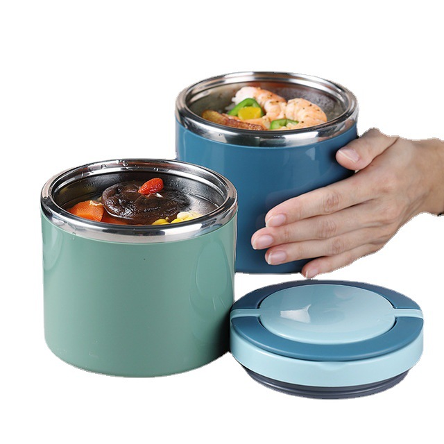Breakfast cup, porridge cup, soup cup, stainless steel lunch box for taking meals, porridge, soup to work or school, with lid, portable