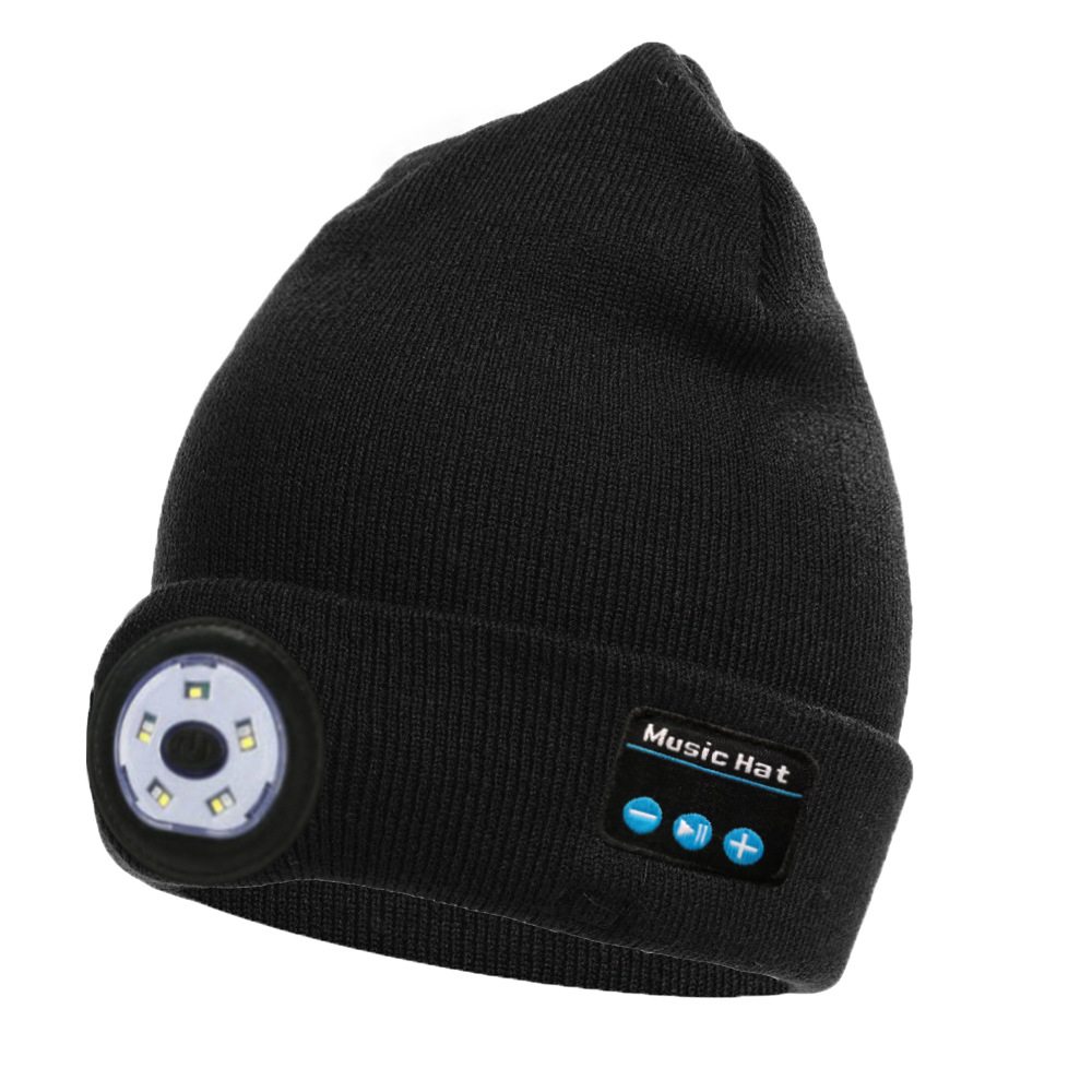 Wireless Bluetooth Headset LED Lamp Hat Night Running Lighting Red Blue Flashing Warning Light Hat Outdoor Night Running