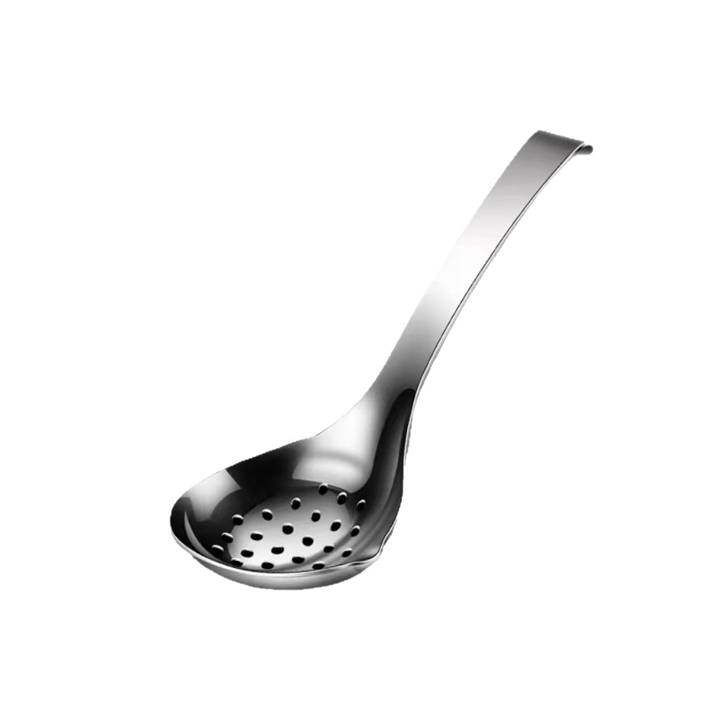304 stainless steel serving soup spoon slotted spoon long handle serving soup spoon household commercial hot pot spoon slotted spoon large thickened set