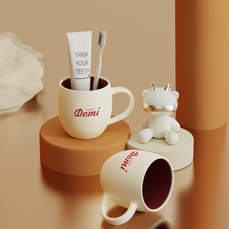 New thickened washbasin cup, drinking cup, couple home mug, student toothbrush cup, DIY imitation ceramic cup