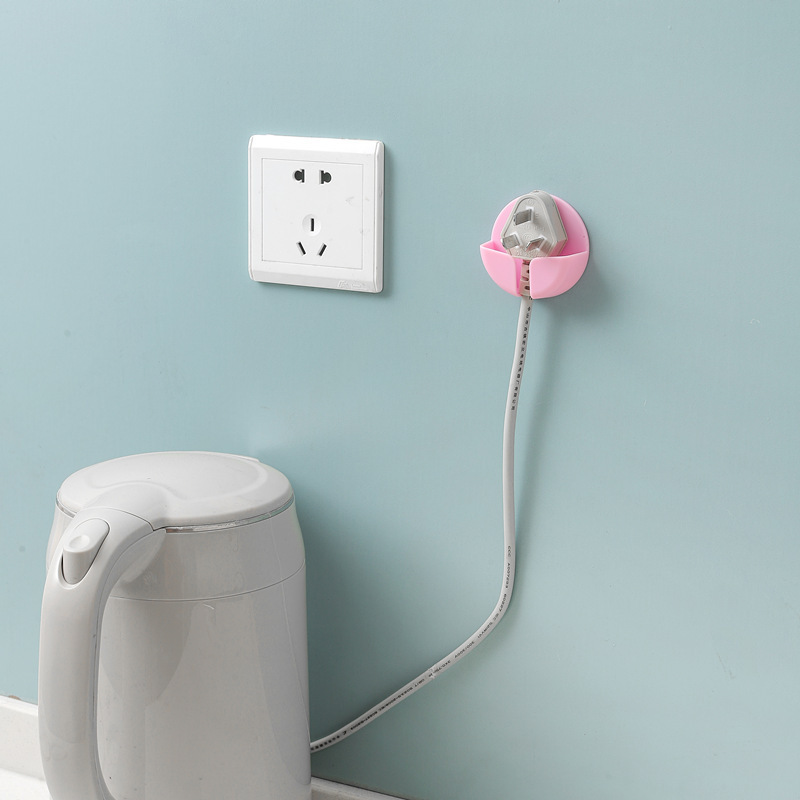 Smiley Face Plug Hook No-Drill Plug Fixer Data Cable Charger Power Plug Socket Hook