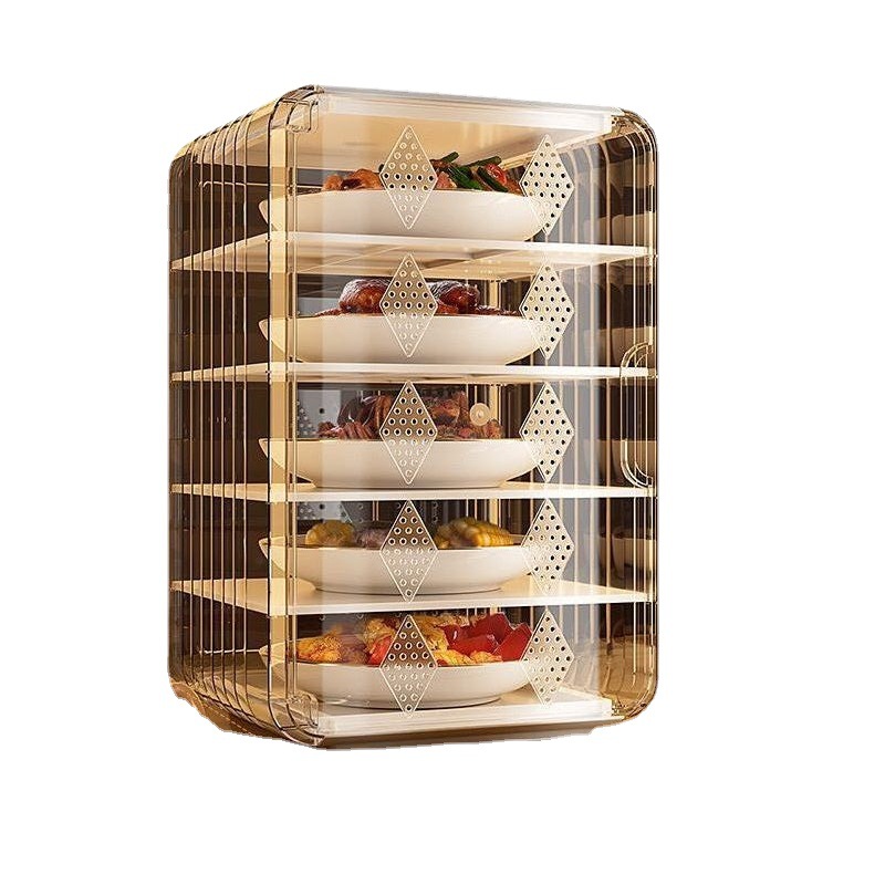 Summer Breathable Food Cover Plastic Transparent Removable Anti-Slip Dust-Proof Kitchen Table Anti-Mosquito Fly Storage Box