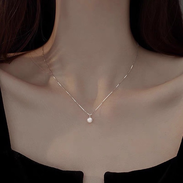 One pearl pendant natural freshwater pearl necklace for women 925 silver锁骨链 neck chain