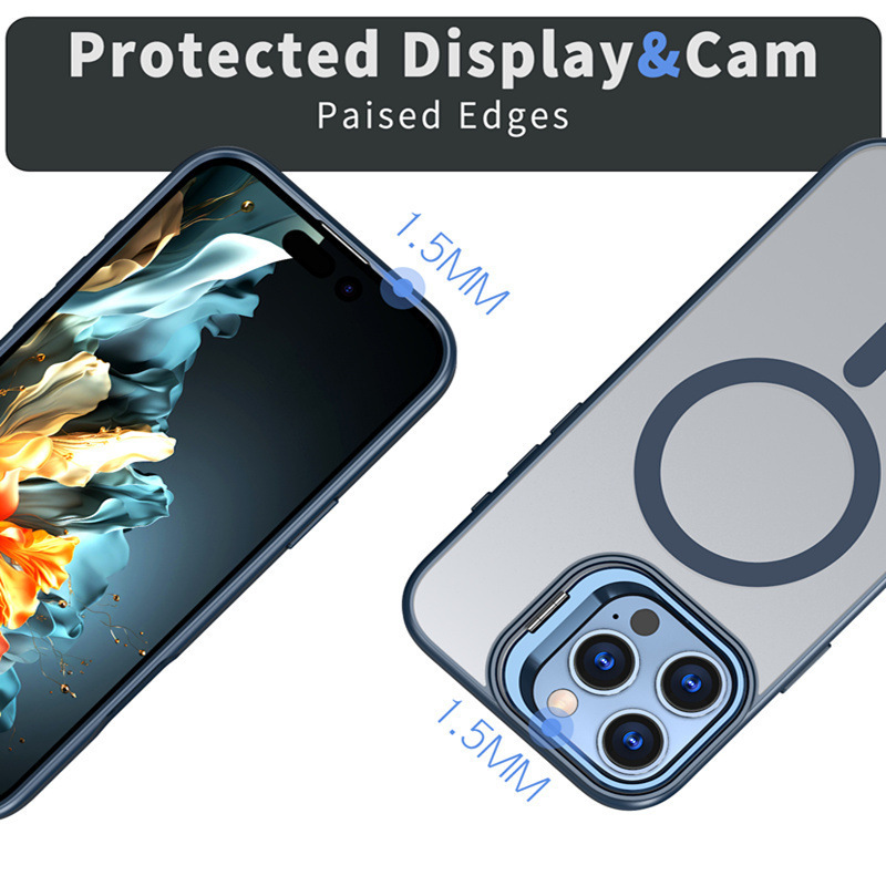 For iPhone17promax Ultra Crystal Armor 17pro Phone Stand Apple 17/16/15/14 Protective Case